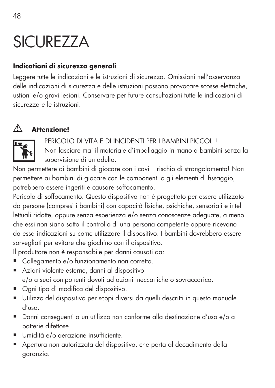 Sicurezza | AEG Workshop charger WM 18 User Manual | Page 48 / 86