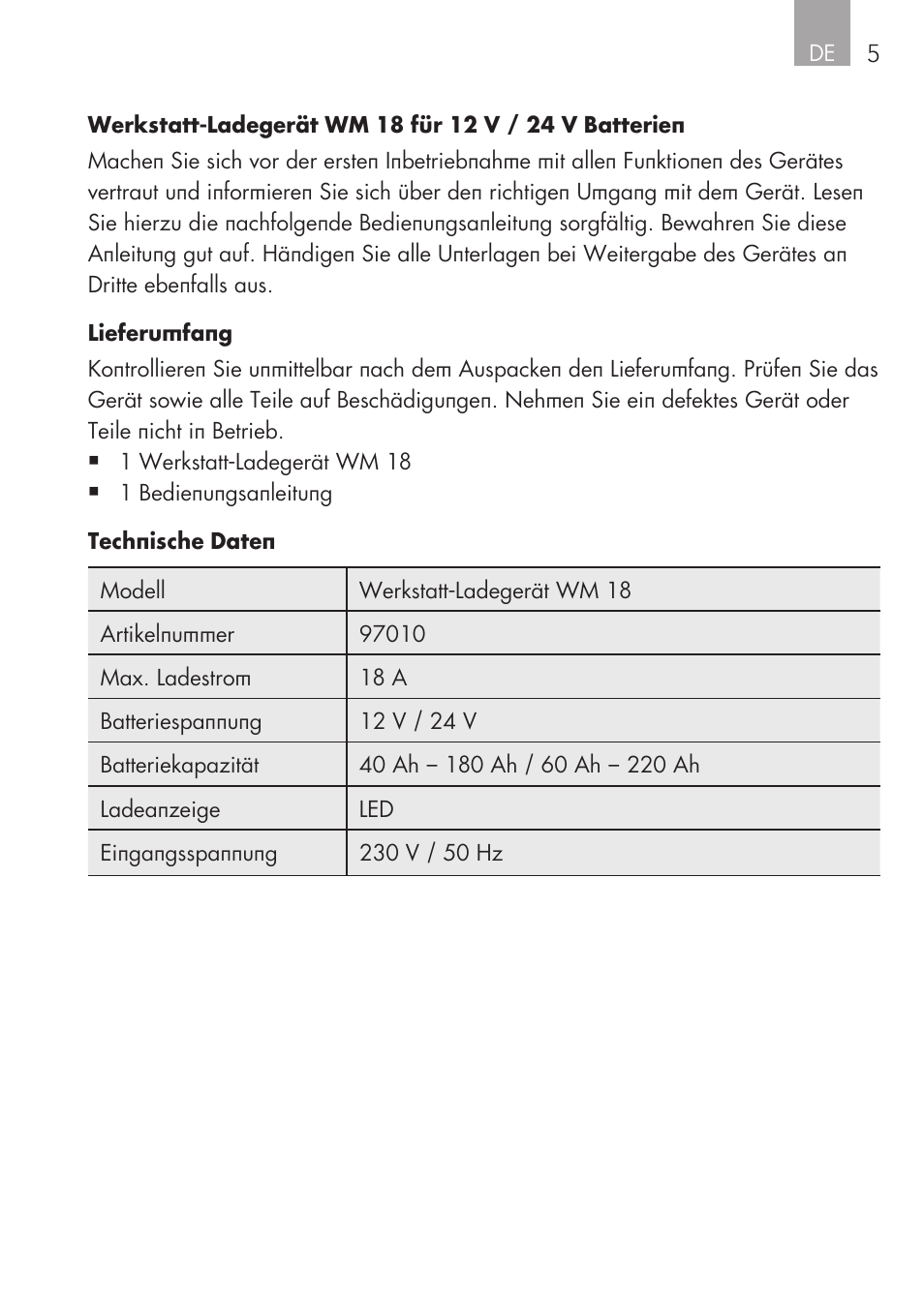 AEG Workshop charger WM 18 User Manual | Page 5 / 86