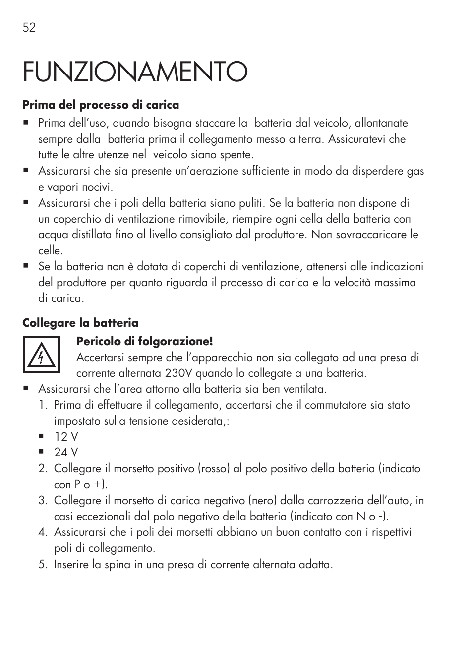 Funzionamento | AEG Workshop charger WM 18 User Manual | Page 52 / 86