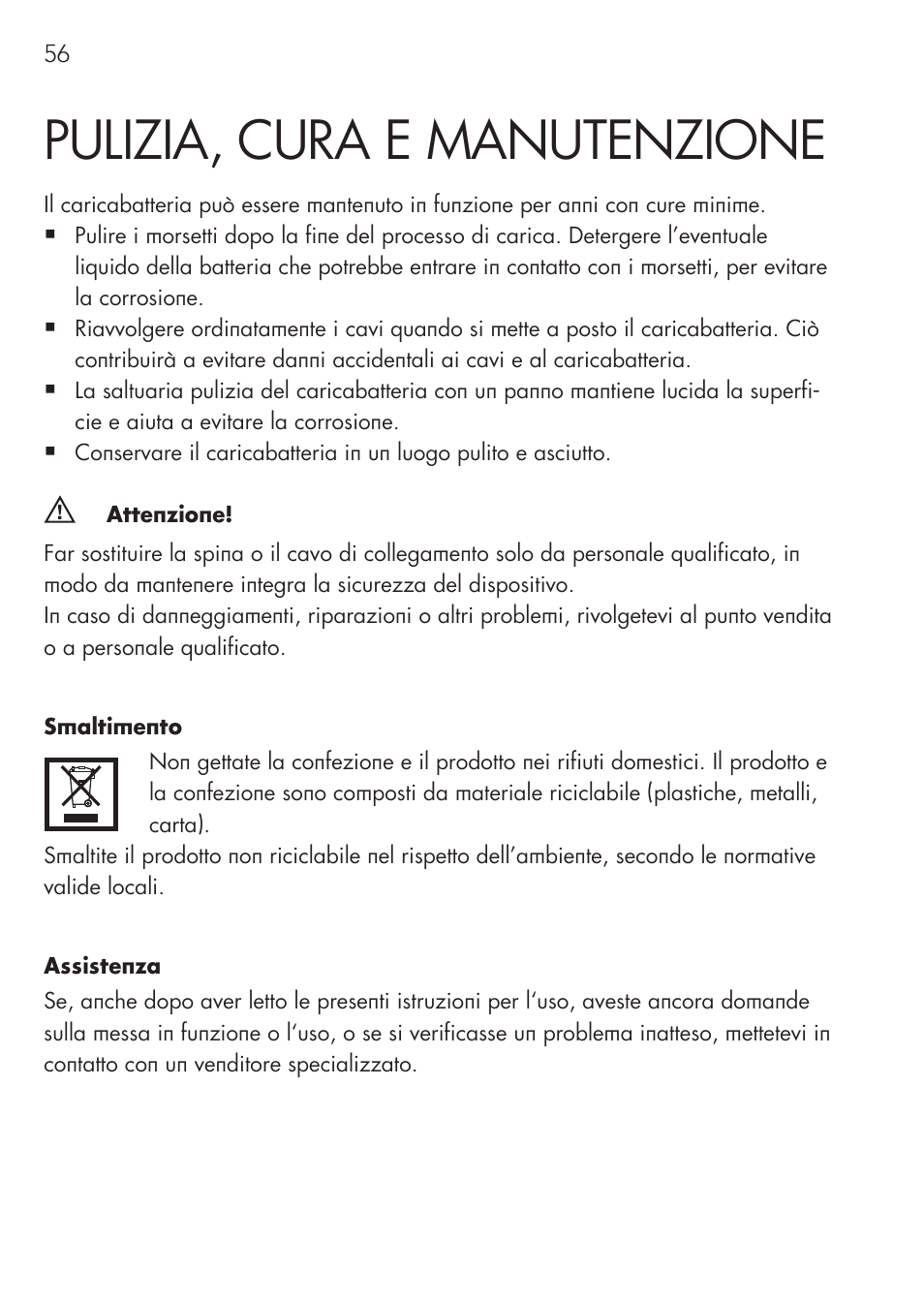 Pulizia, cura e manutenzione | AEG Workshop charger WM 18 User Manual | Page 56 / 86