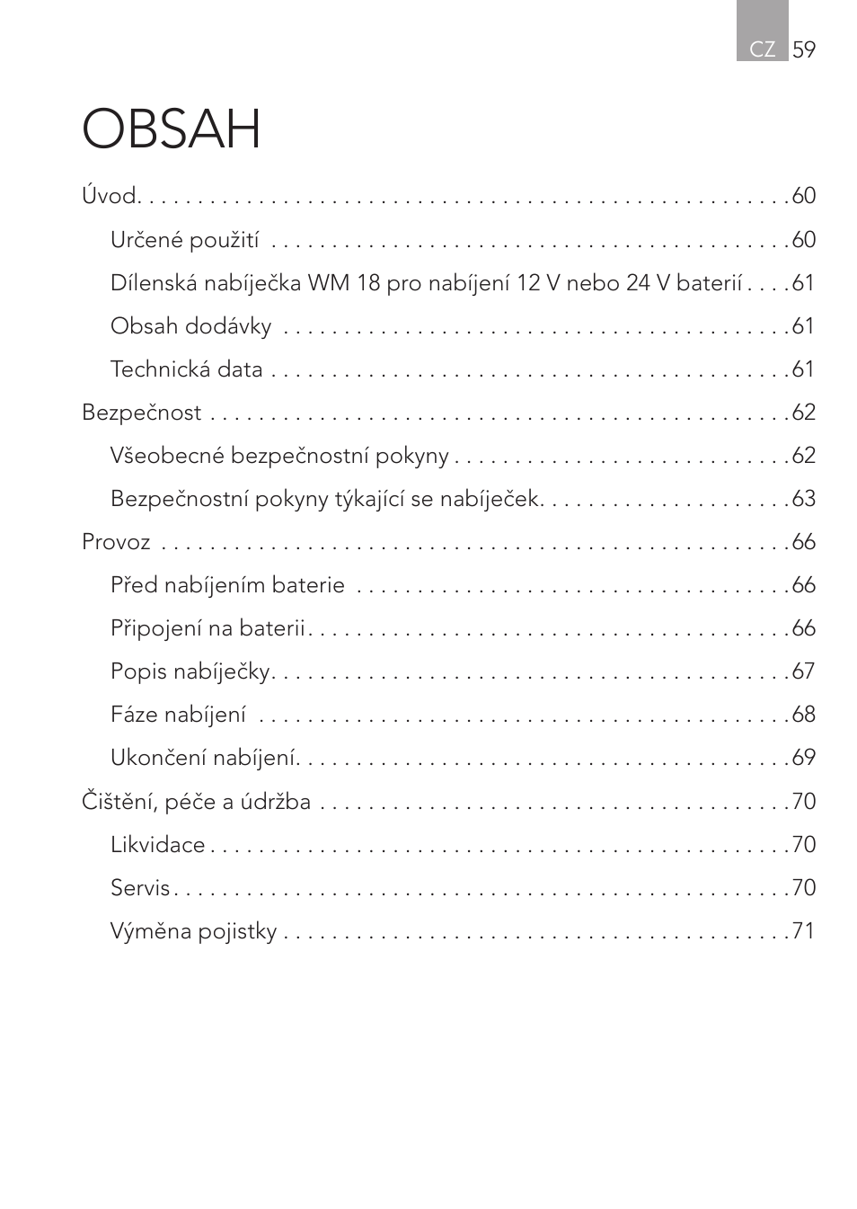 AEG Workshop charger WM 18 User Manual | Page 59 / 86