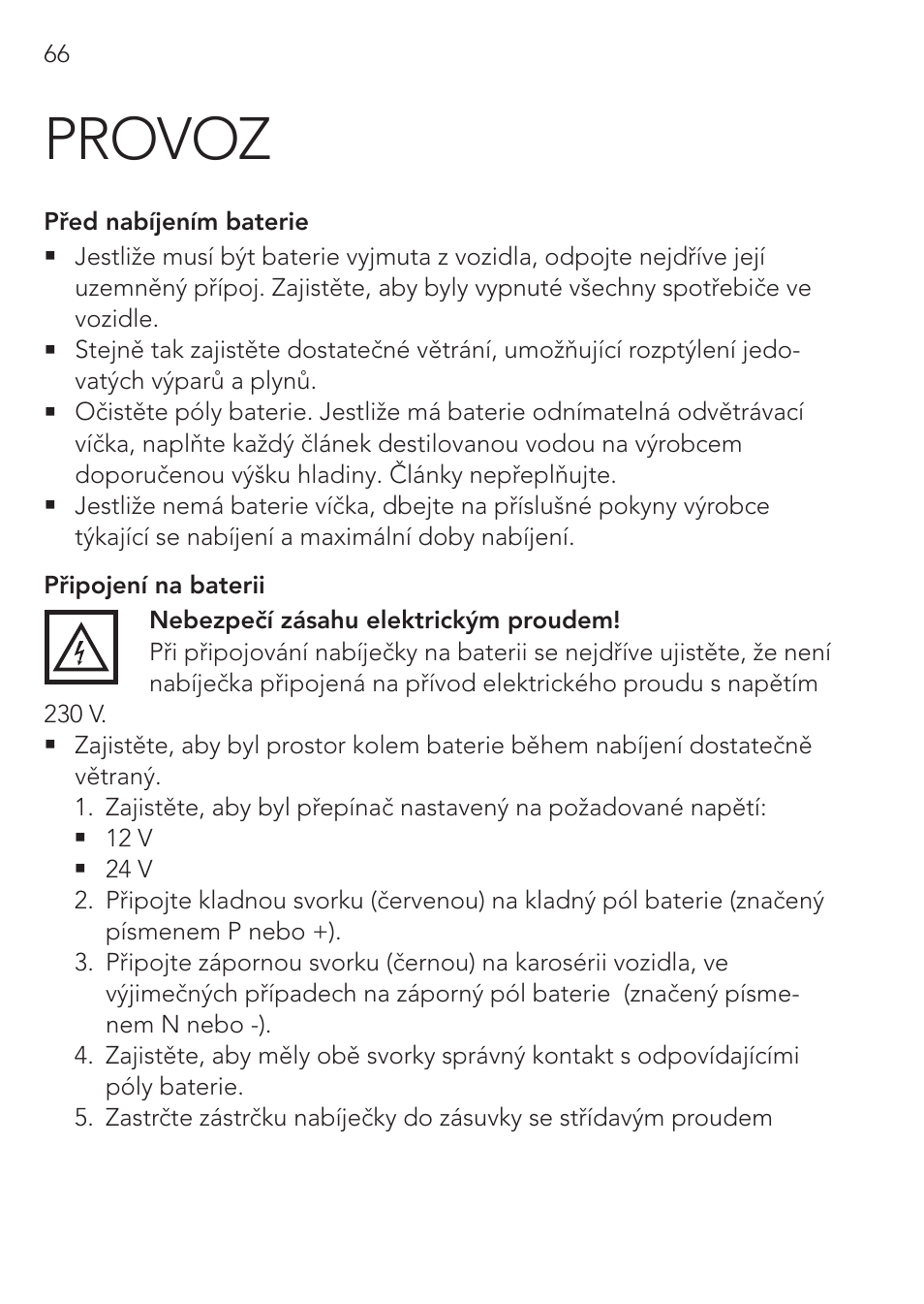 Provoz | AEG Workshop charger WM 18 User Manual | Page 66 / 86