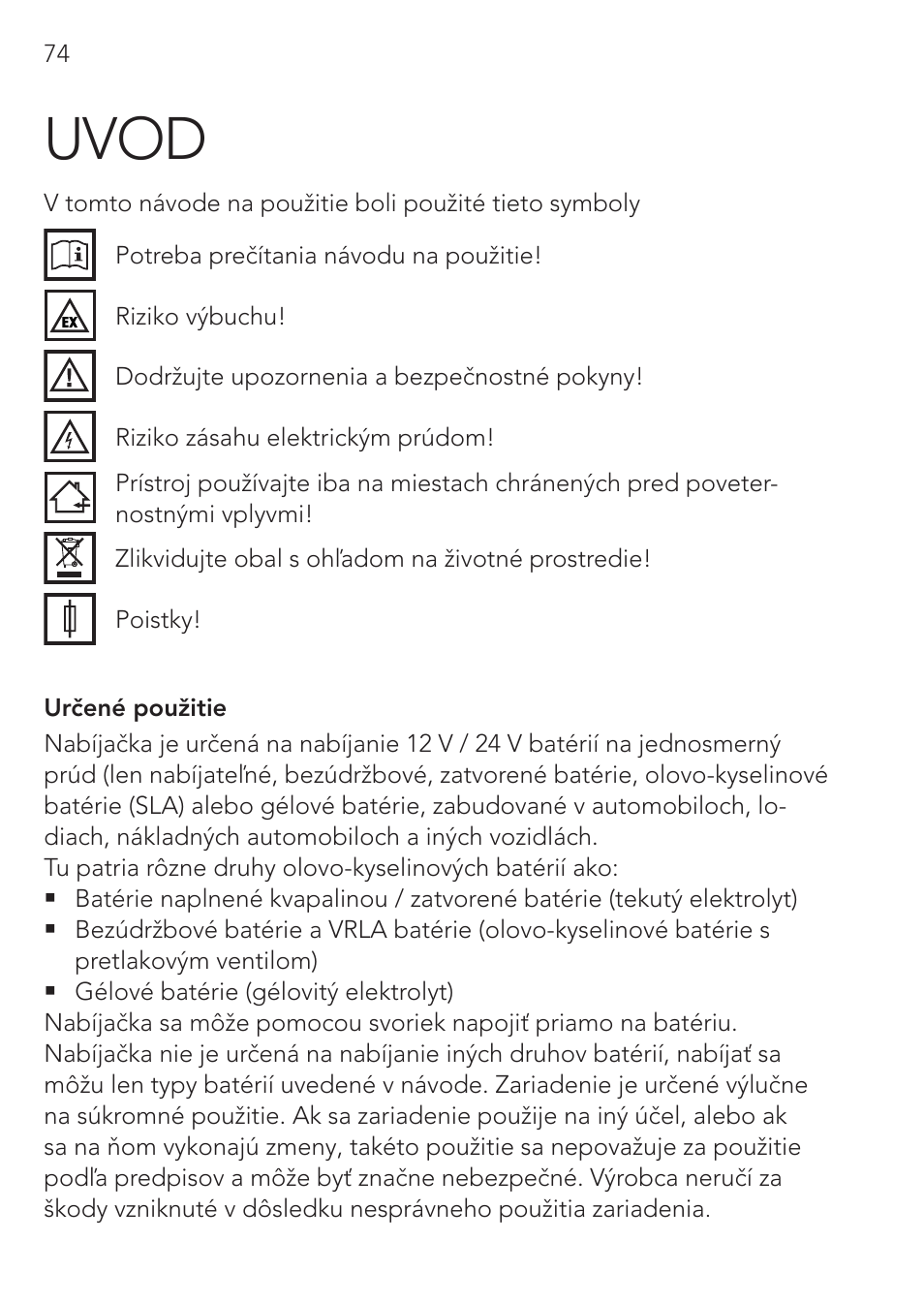 Uvod | AEG Workshop charger WM 18 User Manual | Page 74 / 86