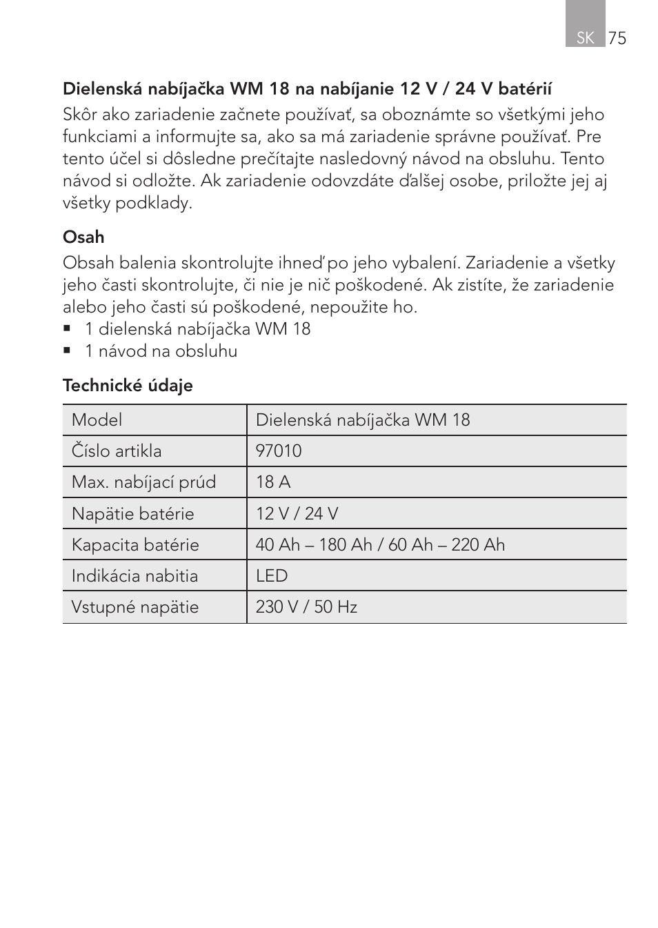 AEG Workshop charger WM 18 User Manual | Page 75 / 86