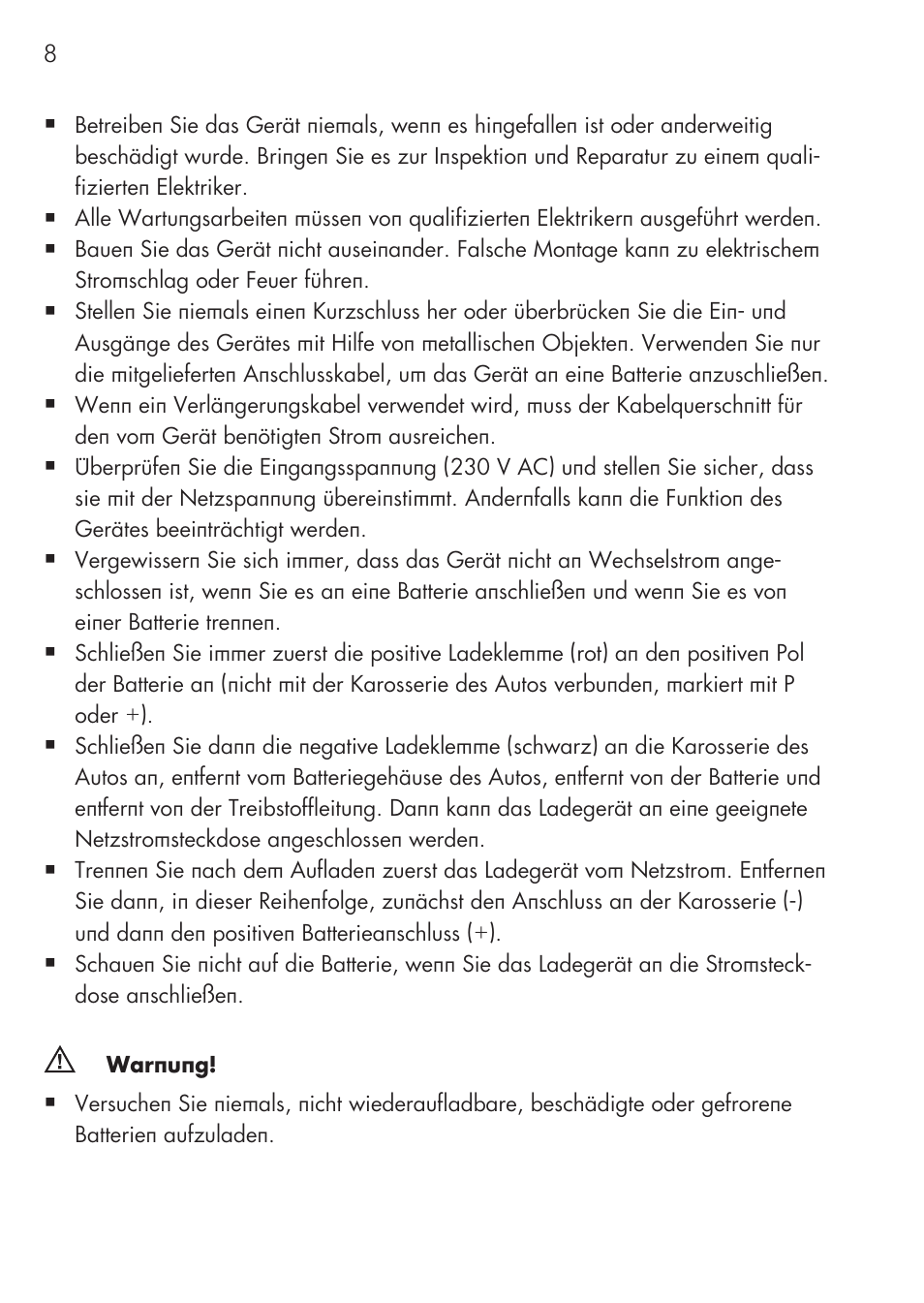 AEG Workshop charger WM 18 User Manual | Page 8 / 86