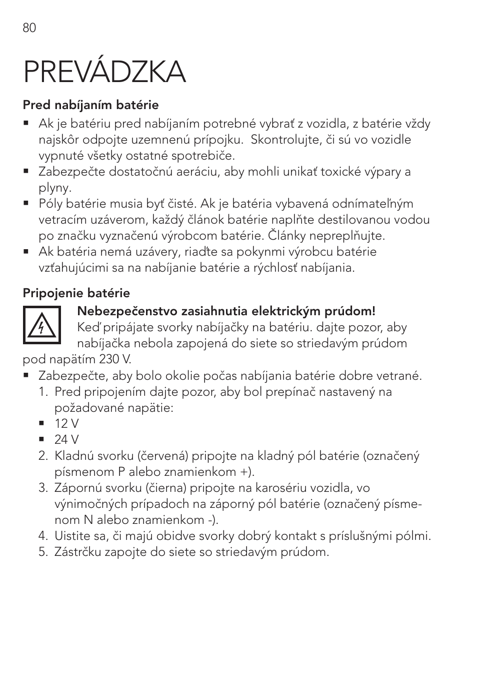 Prevádzka | AEG Workshop charger WM 18 User Manual | Page 80 / 86