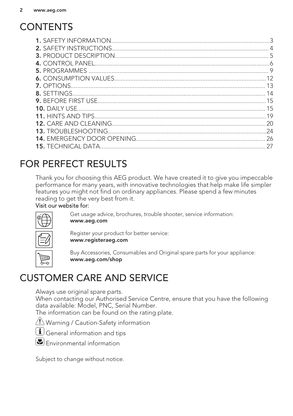 AEG L87680FL User Manual | Page 2 / 28