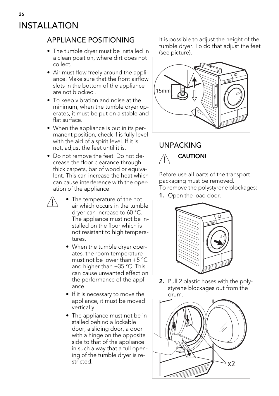 Installation | AEG T76485AH User Manual | Page 26 / 28