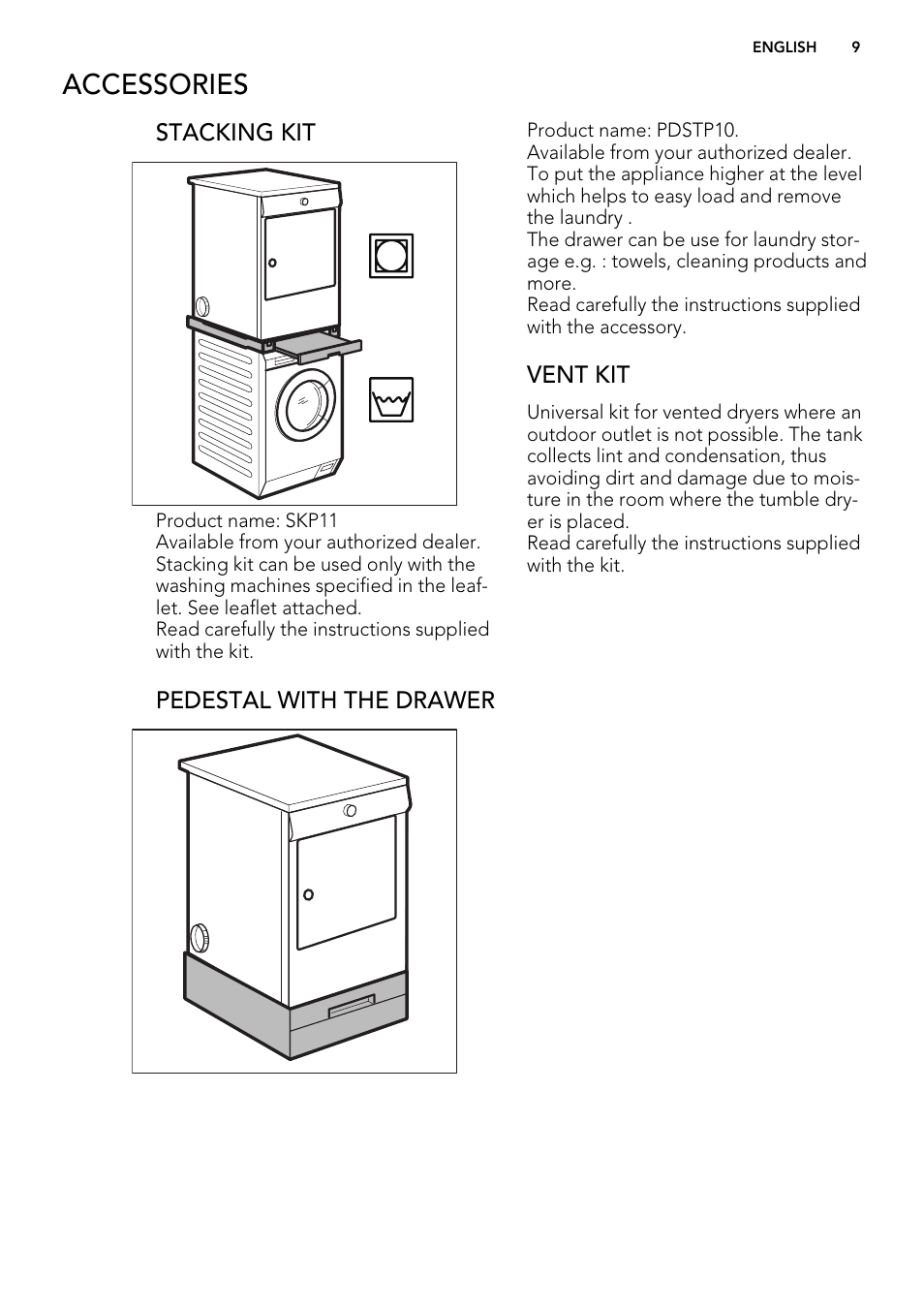 Accessories | AEG T65270AC User Manual | Page 9 / 28