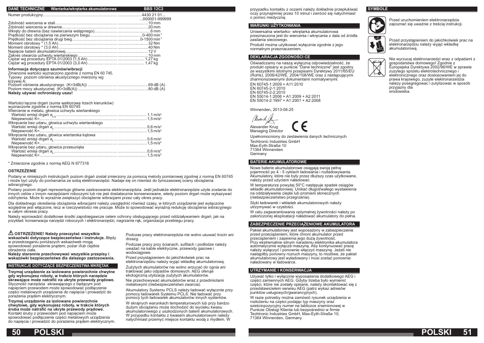 Polski | AEG BBS 12C2 User Manual | Page 26 / 39