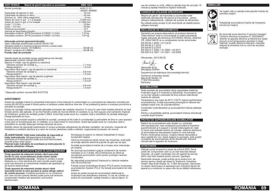 România | AEG BBS 12C2 User Manual | Page 35 / 39