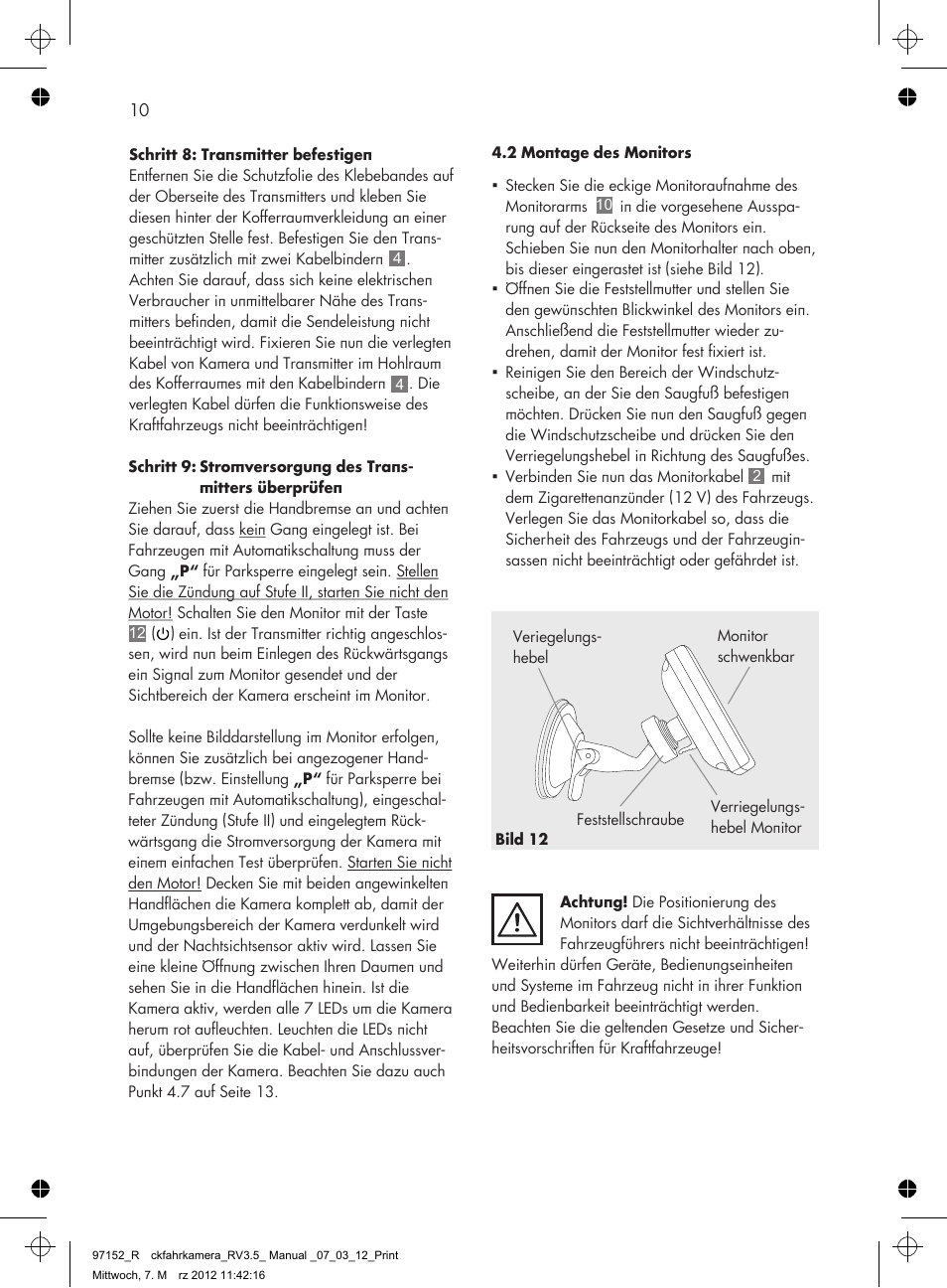 AEG Rear Camera System RV 3.5 User Manual | Page 10 / 80