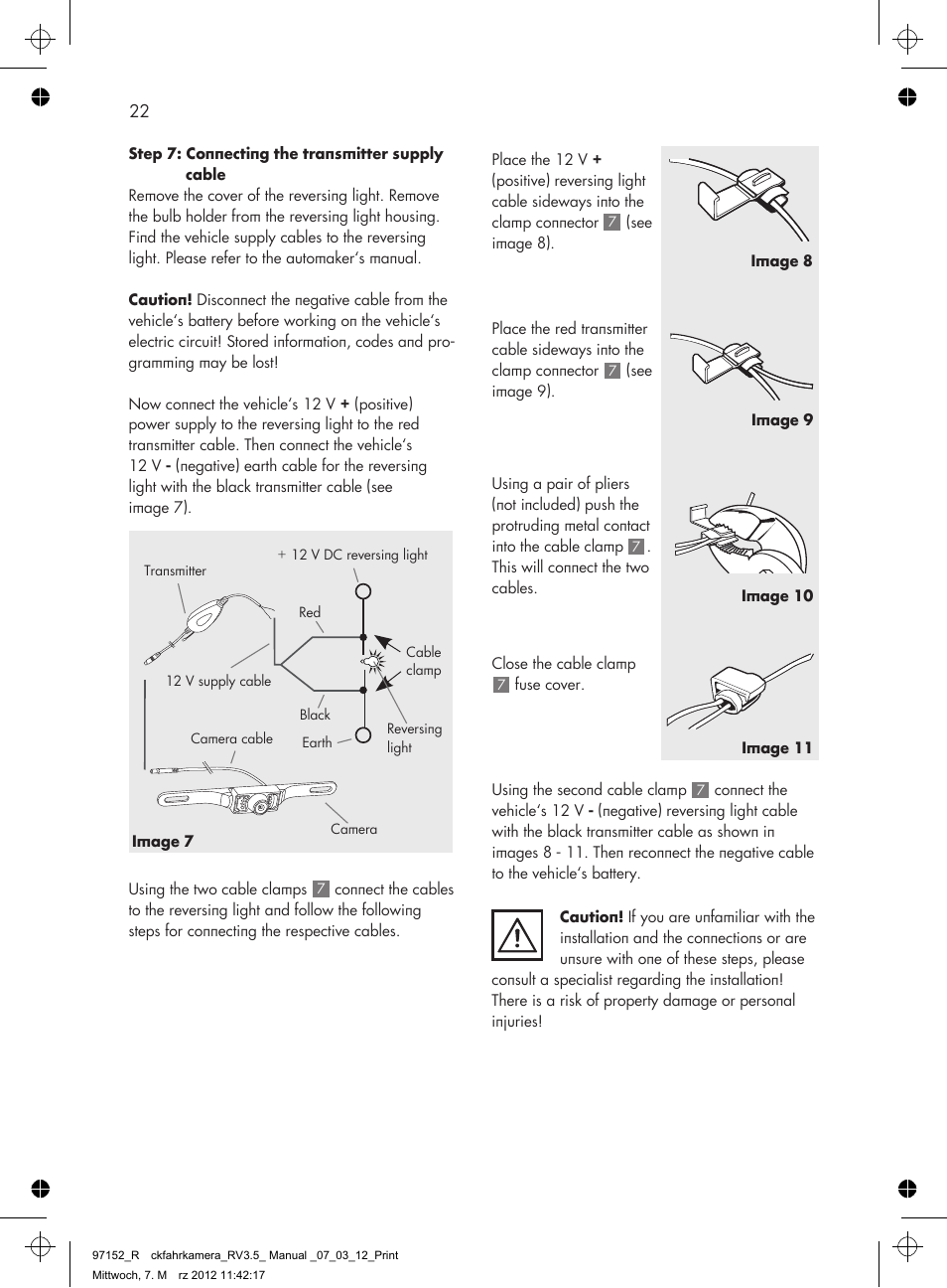 AEG Rear Camera System RV 3.5 User Manual | Page 22 / 80