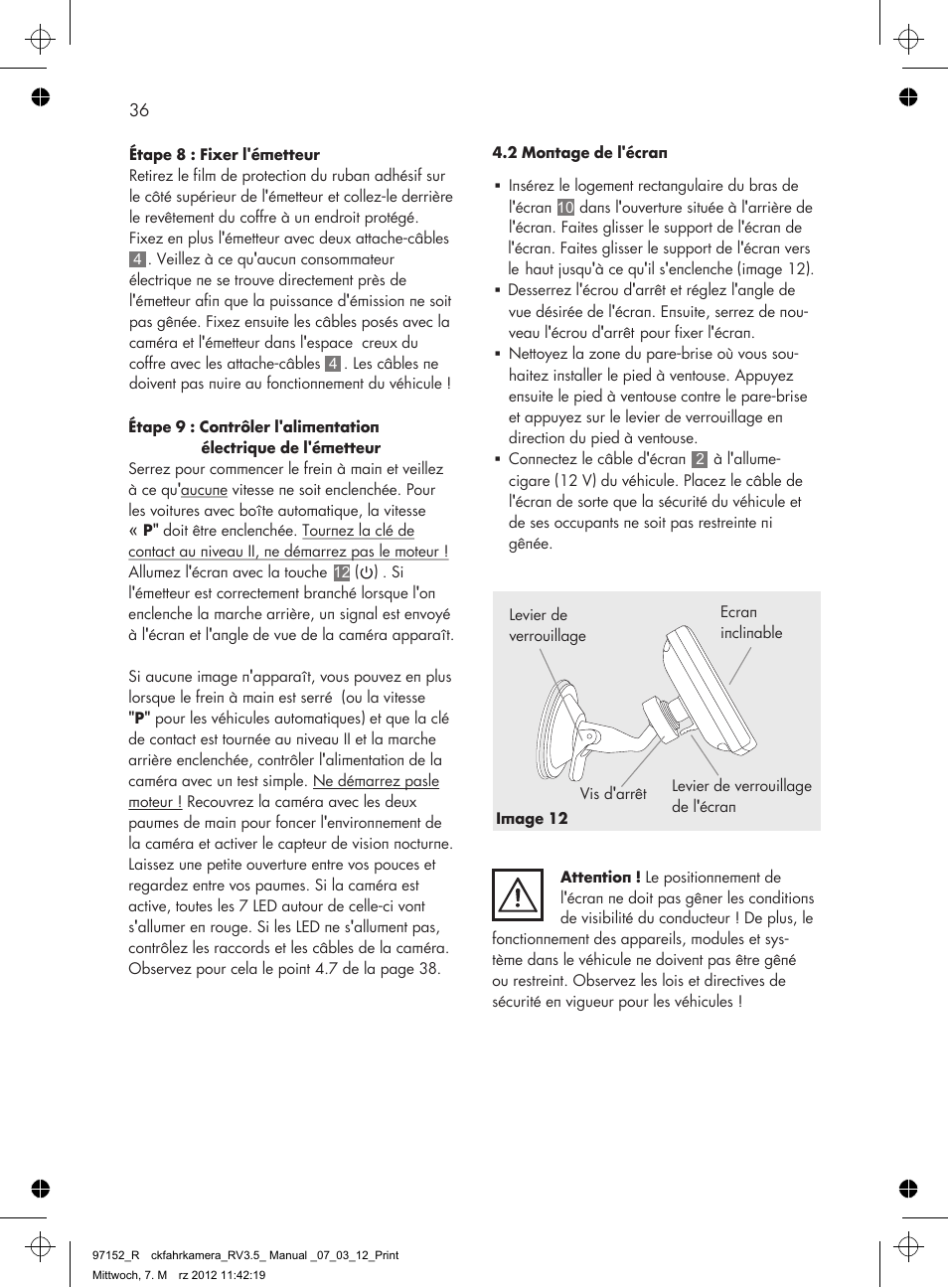 AEG Rear Camera System RV 3.5 User Manual | Page 36 / 80