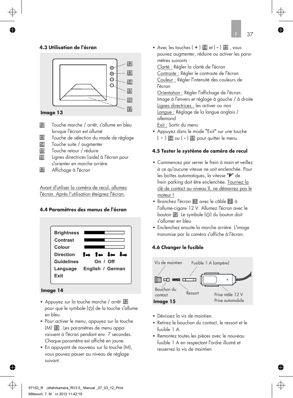 AEG Rear Camera System RV 3.5 User Manual | Page 37 / 80