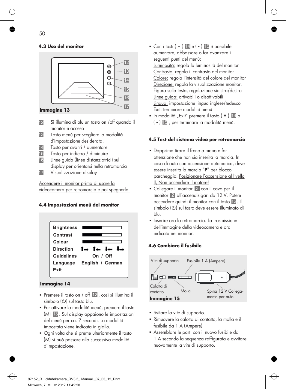 AEG Rear Camera System RV 3.5 User Manual | Page 50 / 80
