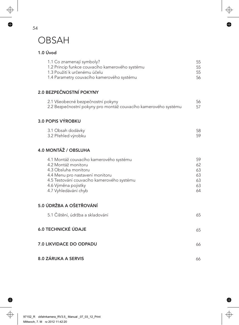 AEG Rear Camera System RV 3.5 User Manual | Page 54 / 80