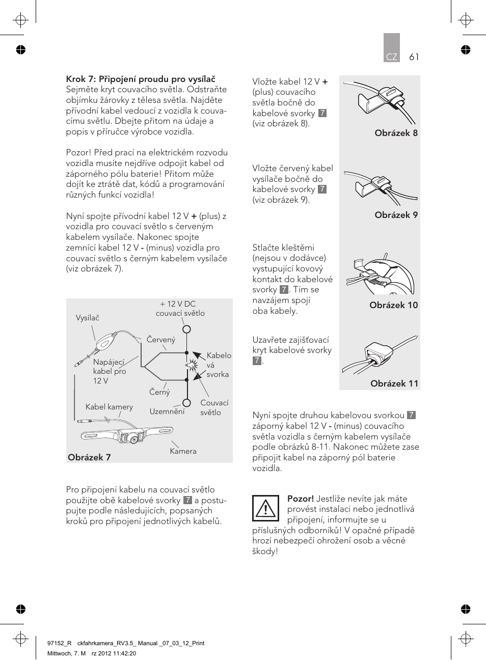 AEG Rear Camera System RV 3.5 User Manual | Page 61 / 80