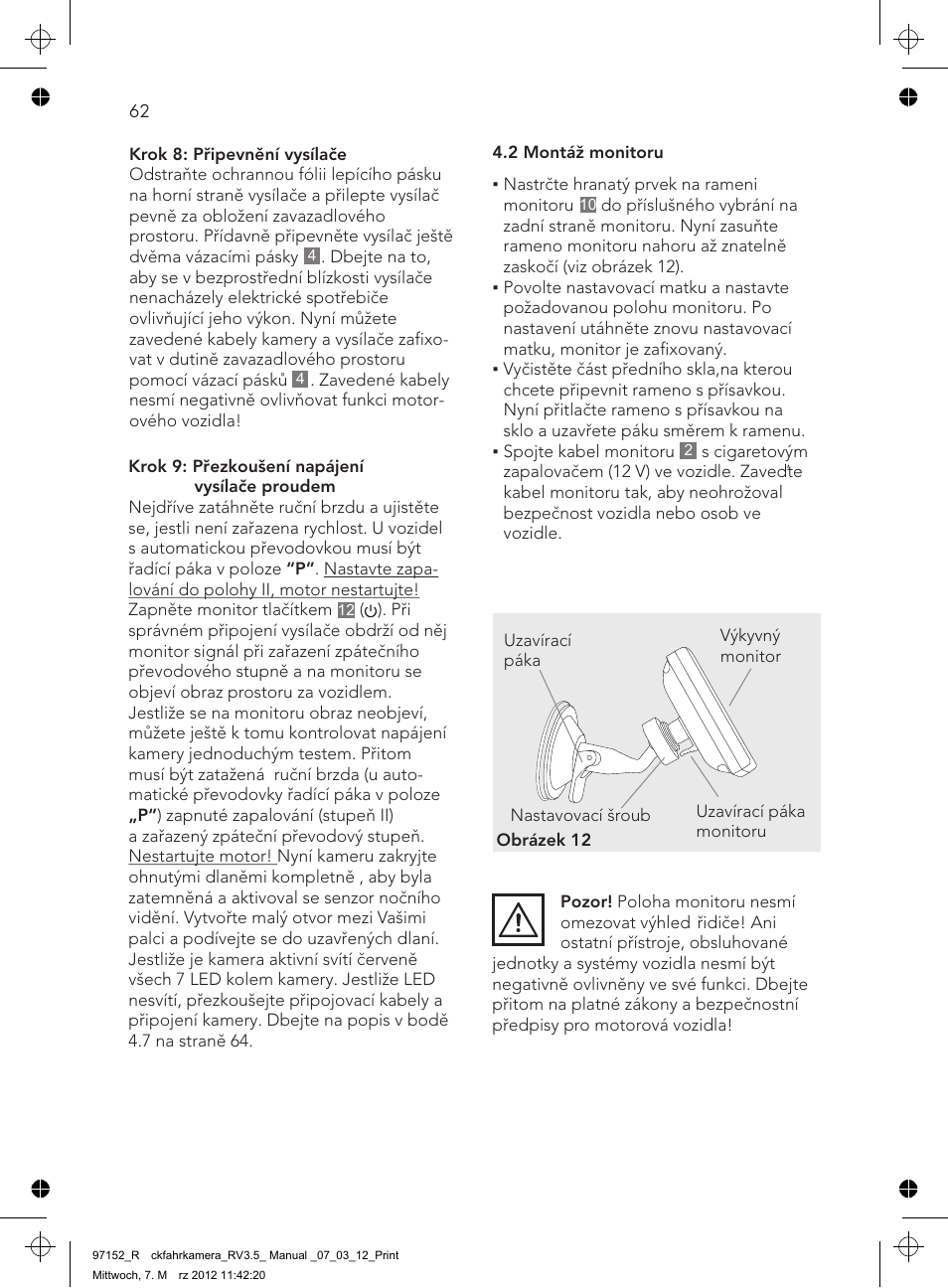 AEG Rear Camera System RV 3.5 User Manual | Page 62 / 80