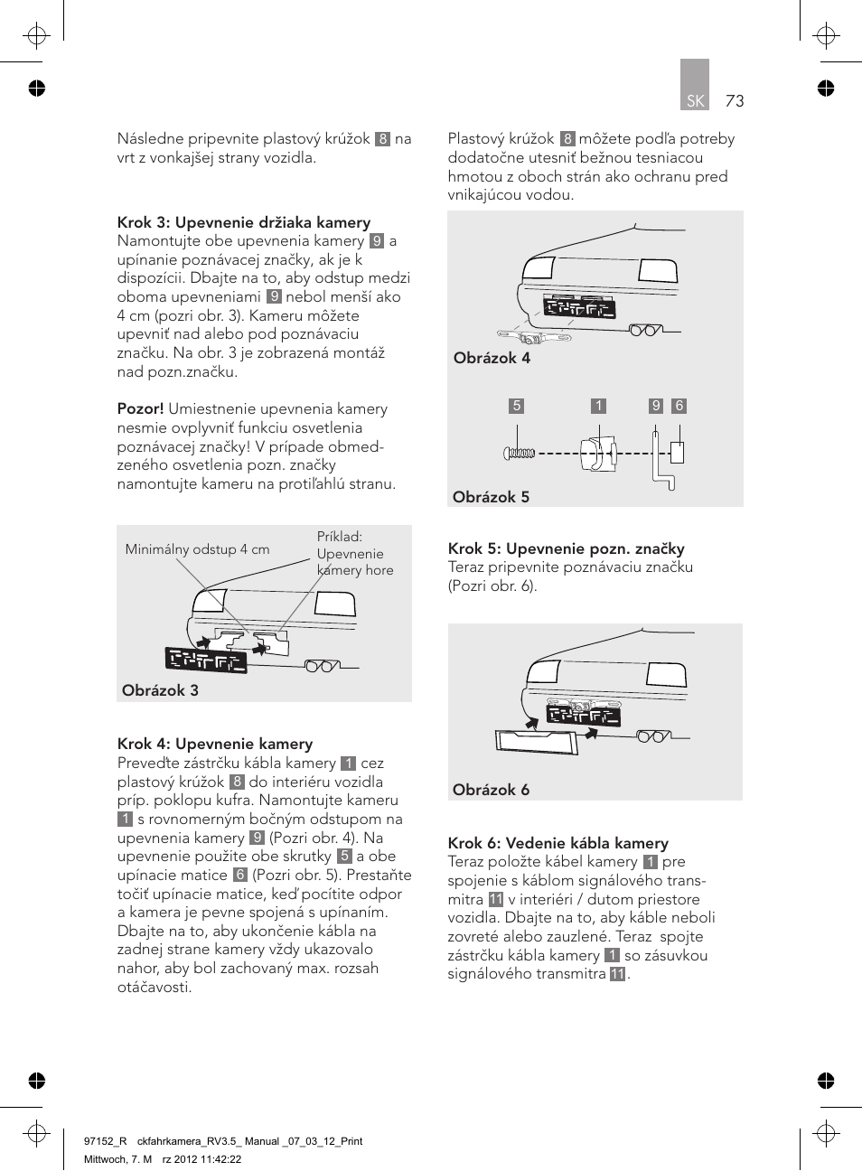 Sk 73 | AEG Rear Camera System RV 3.5 User Manual | Page 73 / 80