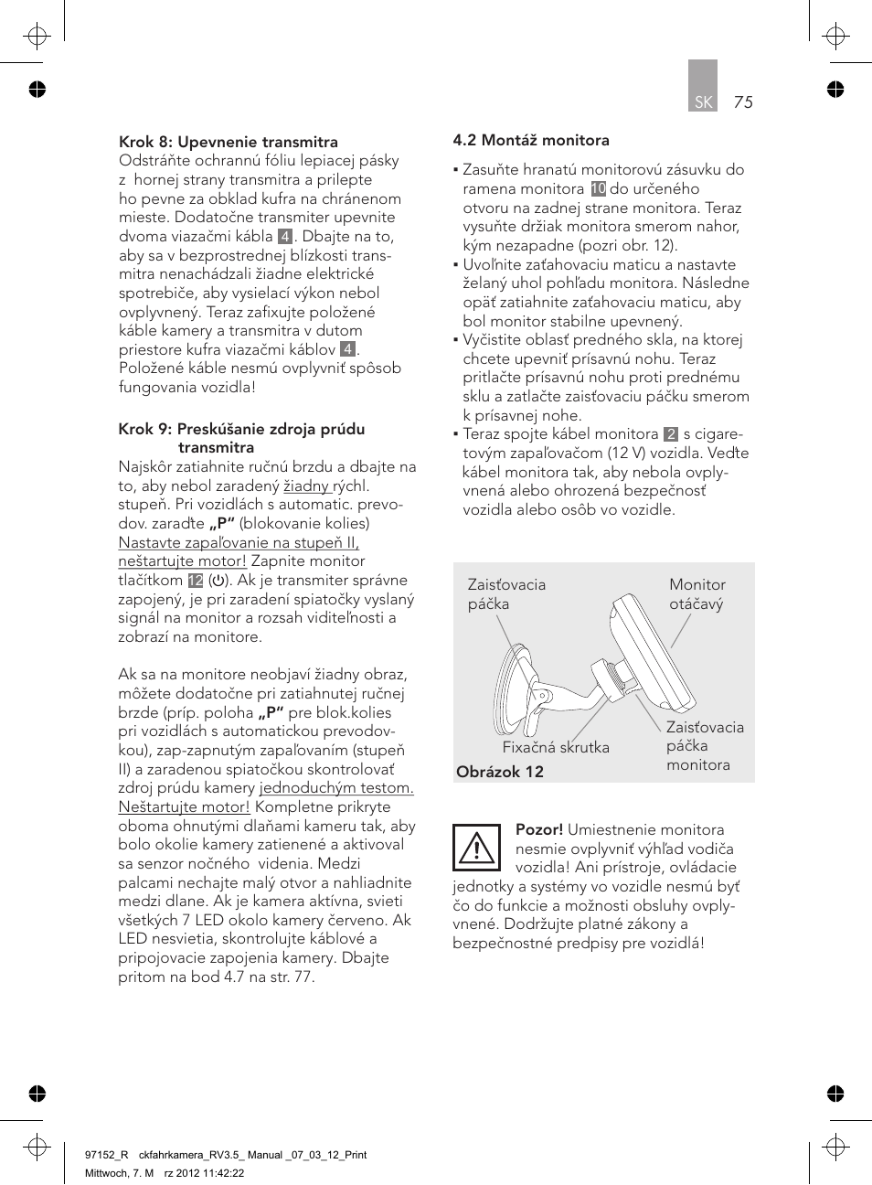 AEG Rear Camera System RV 3.5 User Manual | Page 75 / 80