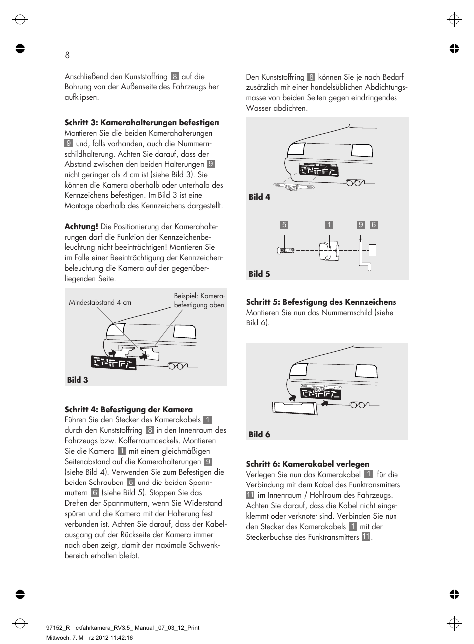 AEG Rear Camera System RV 3.5 User Manual | Page 8 / 80