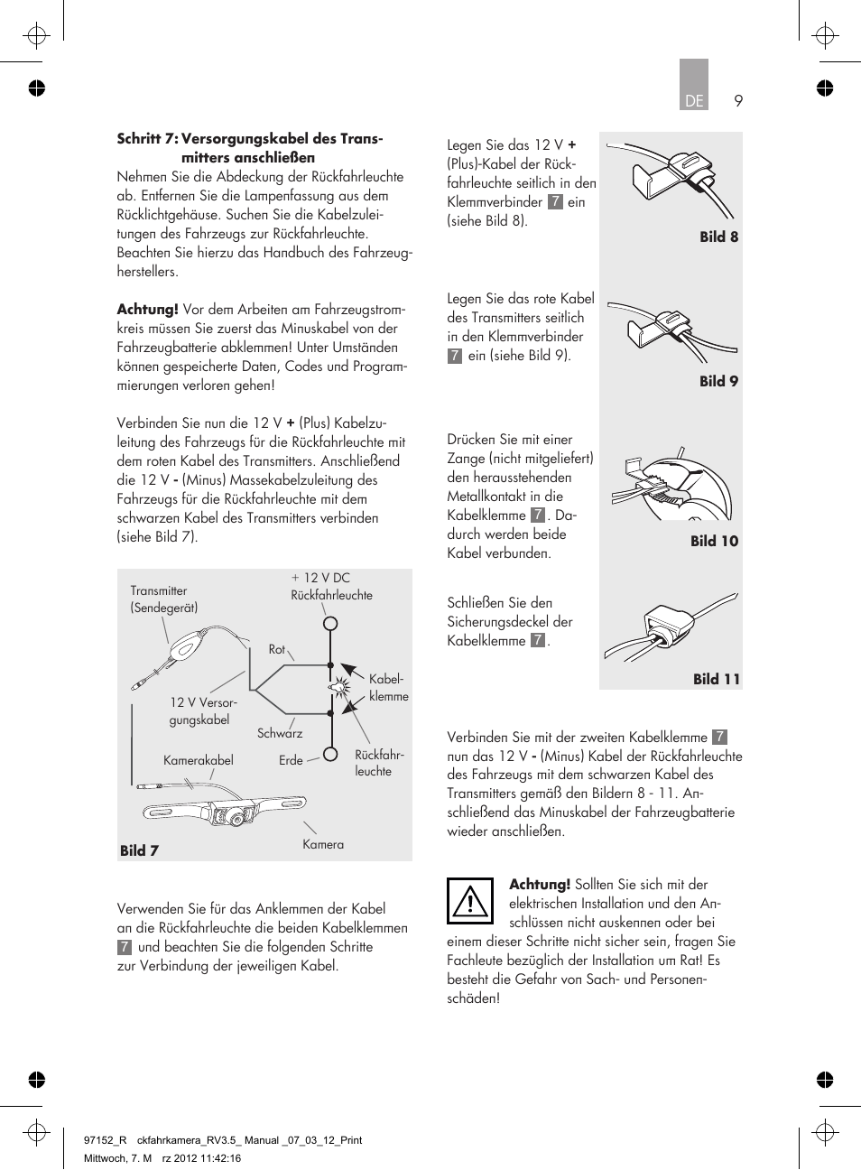 AEG Rear Camera System RV 3.5 User Manual | Page 9 / 80