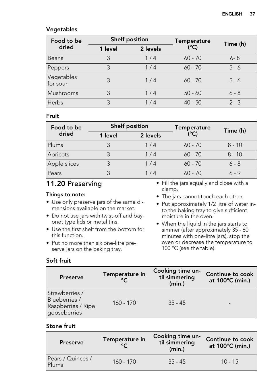 20 preserving | AEG DC7003000M User Manual | Page 37 / 52