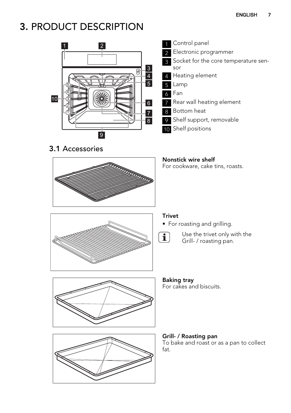 Product description, 1 accessories | AEG DC7003000M User Manual | Page 7 / 52