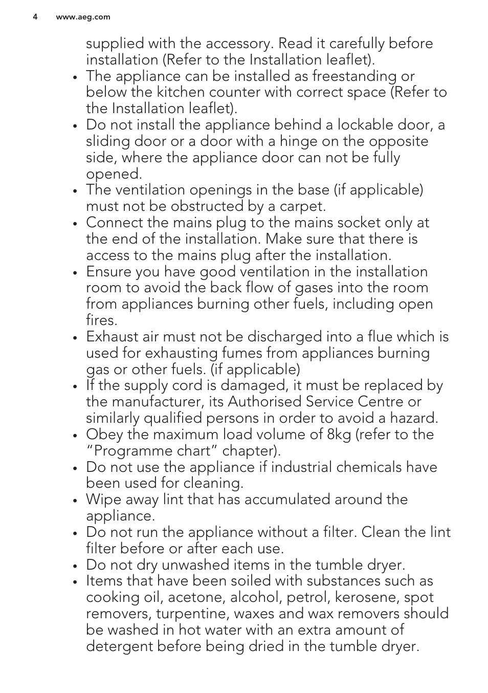 AEG T86580IH User Manual | Page 4 / 24