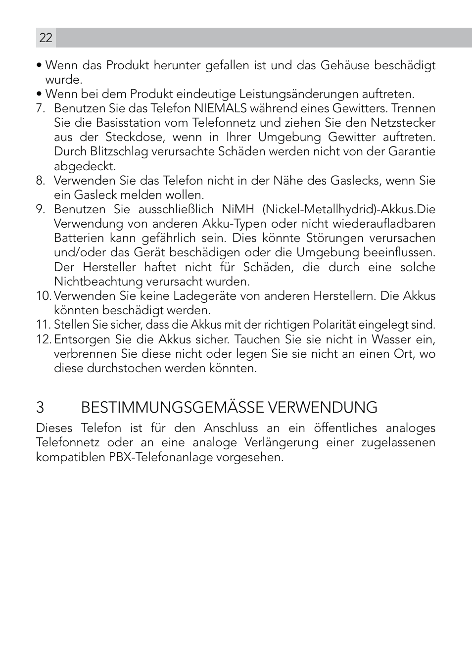 3 bestimmungsgemässe verwendung | AEG Voxtel D570 User Manual | Page 22 / 84