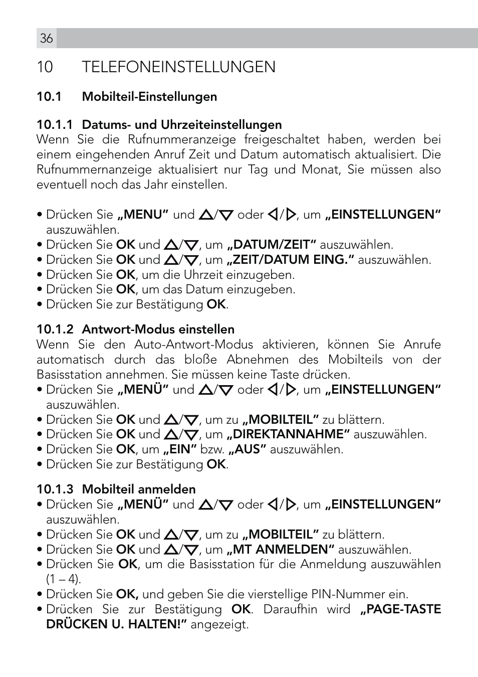 10 telefoneinstellungen | AEG Voxtel D570 User Manual | Page 36 / 84