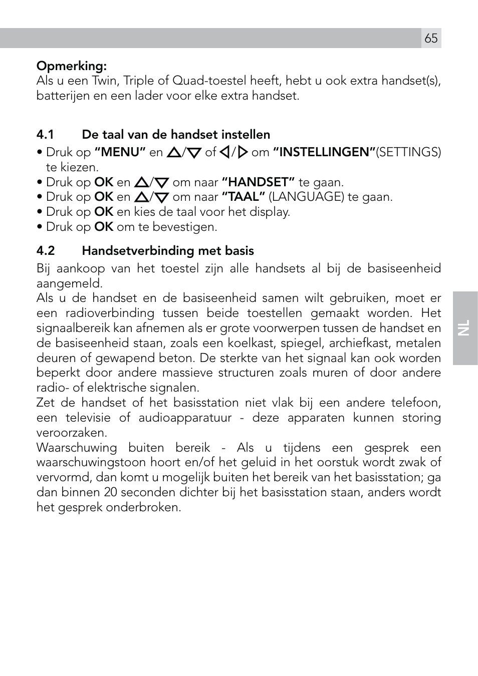 AEG Voxtel D570 User Manual | Page 65 / 84
