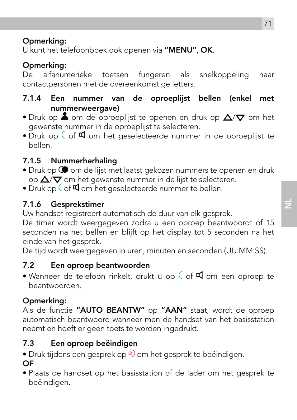 AEG Voxtel D570 User Manual | Page 71 / 84