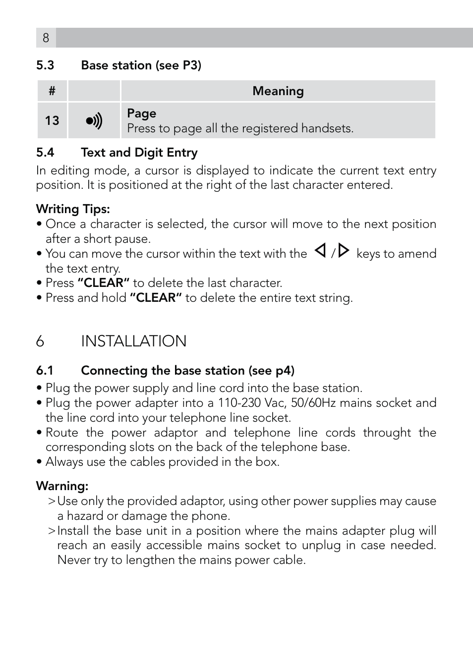 6 installation | AEG Voxtel D570 User Manual | Page 8 / 84