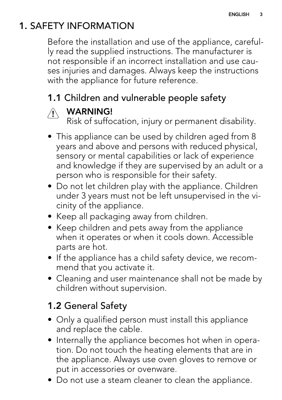 AEG BE3003021W User Manual | Page 3 / 48