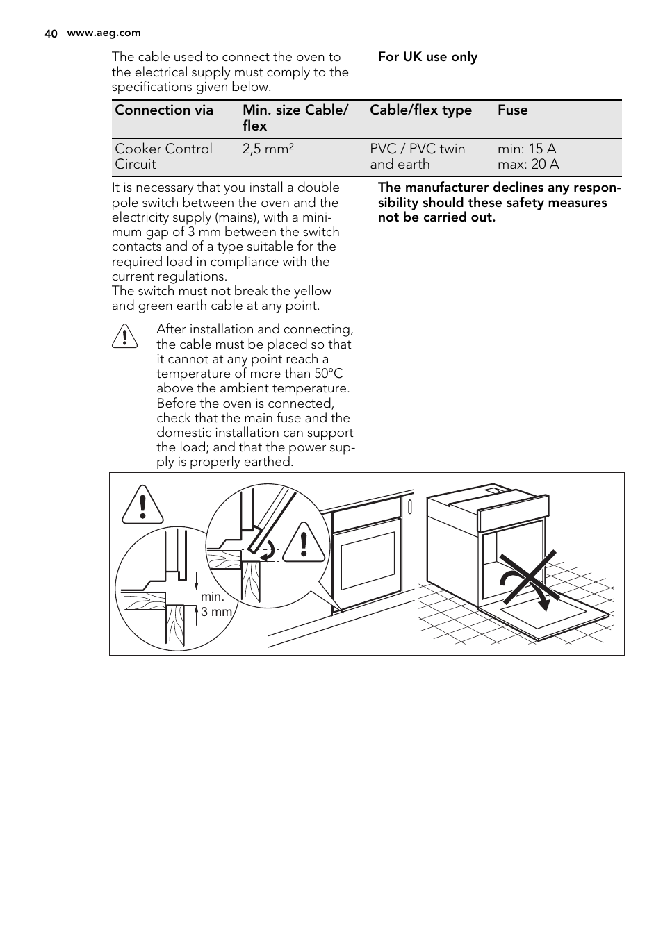 AEG BE3003021W User Manual | Page 40 / 48