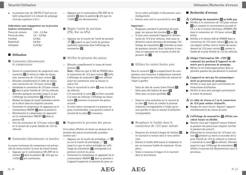 AEG Compressor KD 7.0 User Manual | Page 12 / 23