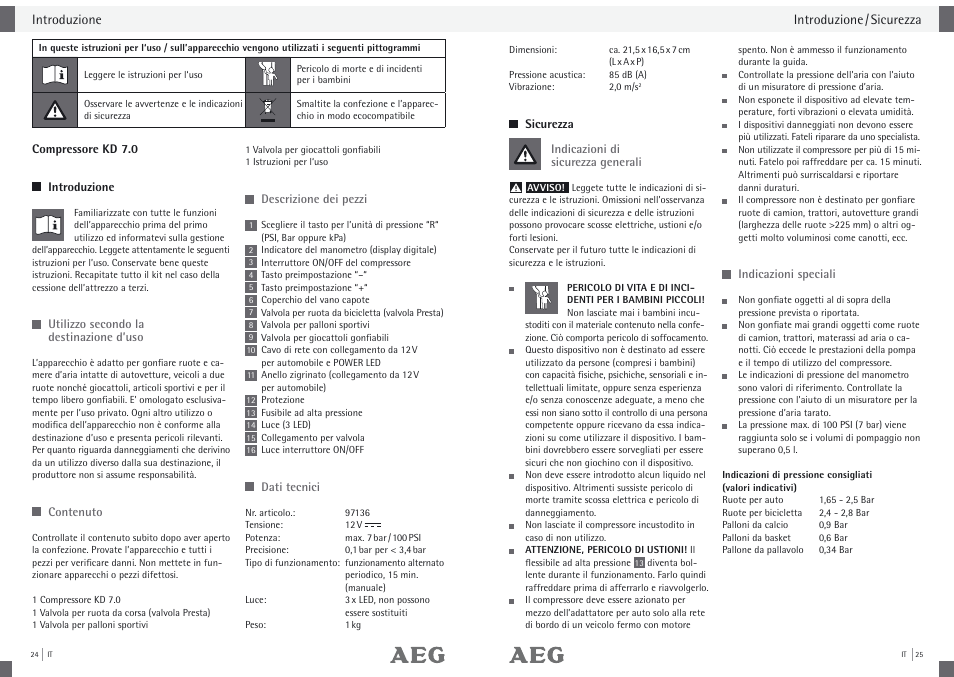 AEG Compressor KD 7.0 User Manual | Page 14 / 23