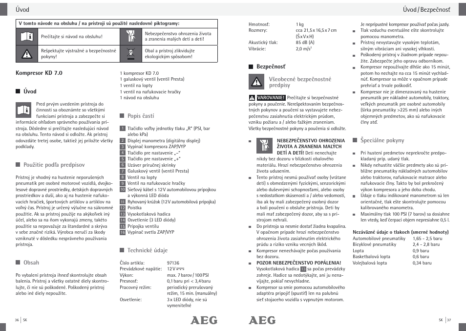 AEG Compressor KD 7.0 User Manual | Page 20 / 23