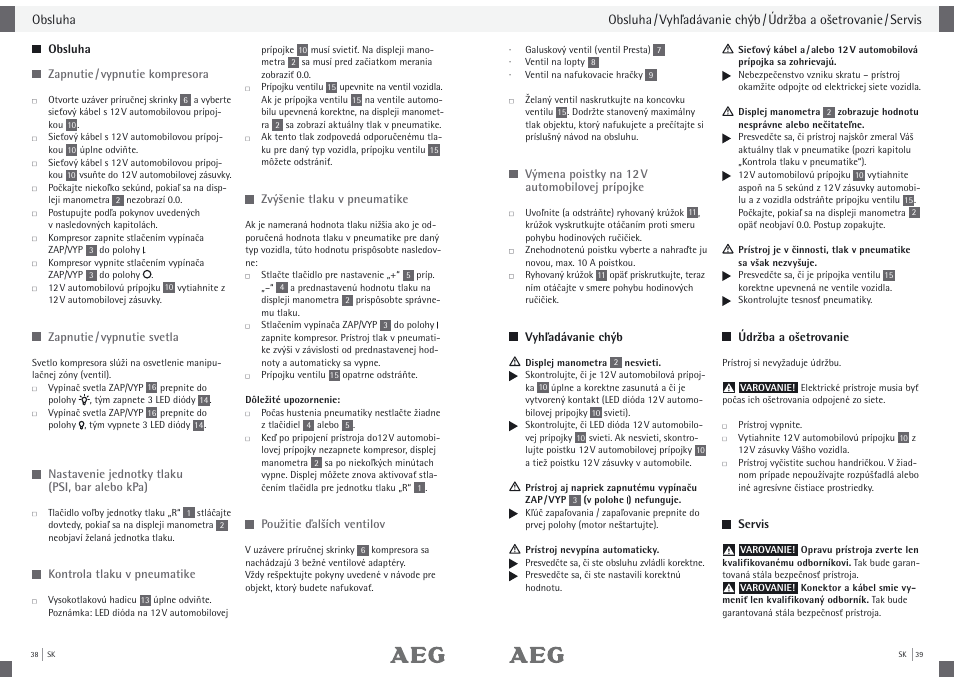 AEG Compressor KD 7.0 User Manual | Page 21 / 23