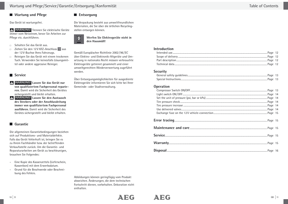 AEG Compressor KD 7.0 User Manual | Page 7 / 23