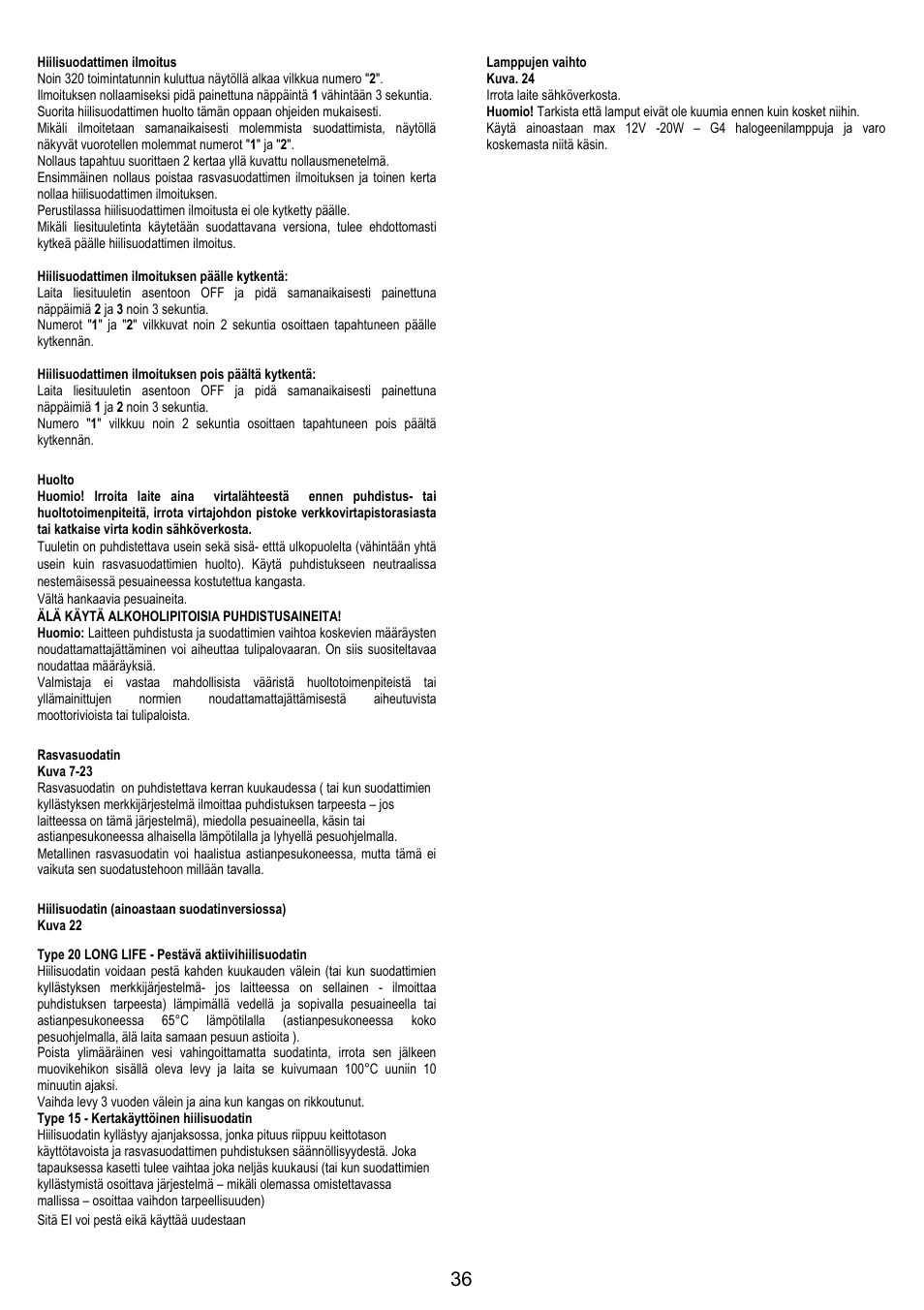 AEG X79283MG0 User Manual | Page 36 / 72