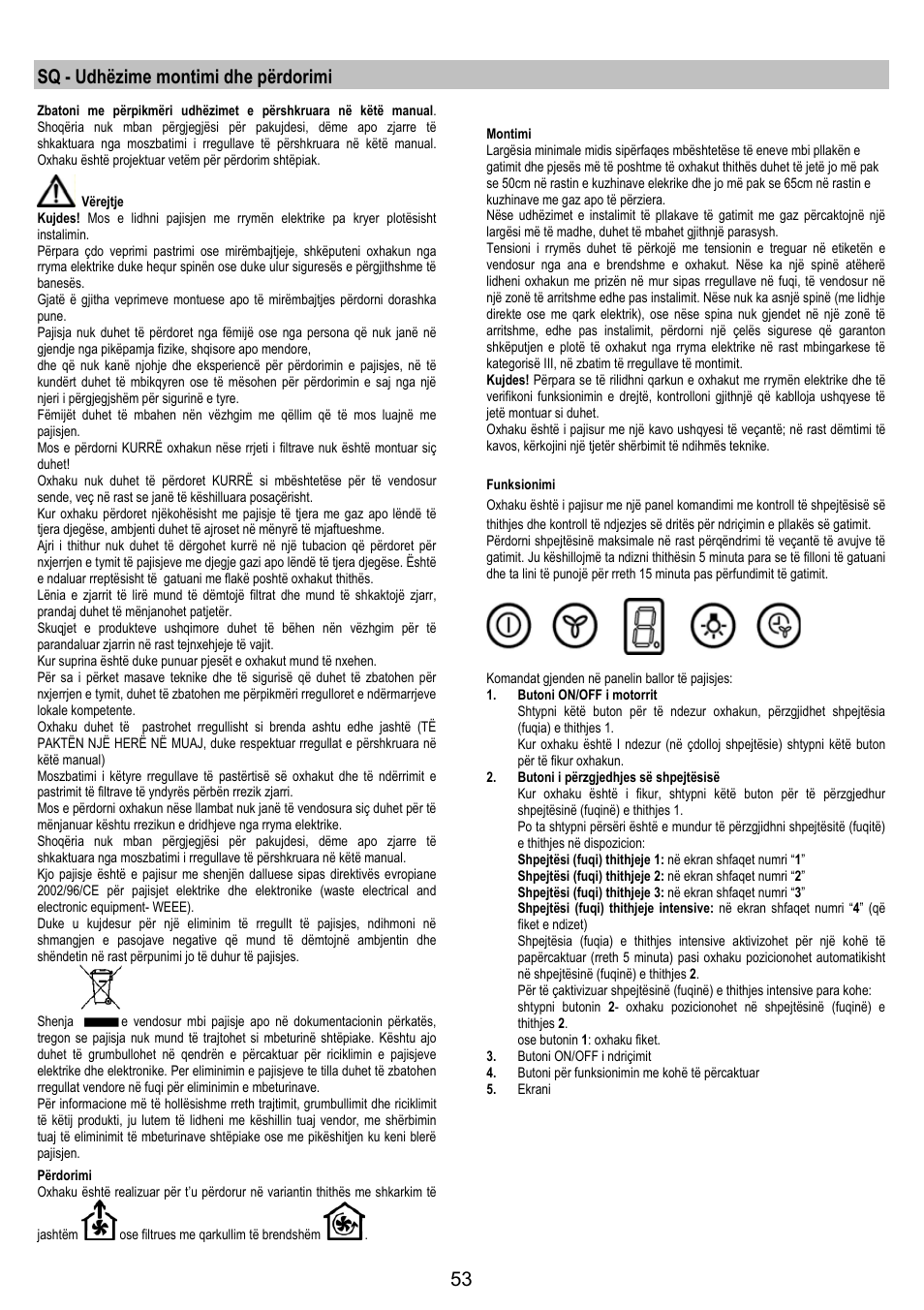 Sq - udhëzime montimi dhe përdorimi | AEG X79283MG0 User Manual | Page 53 / 72