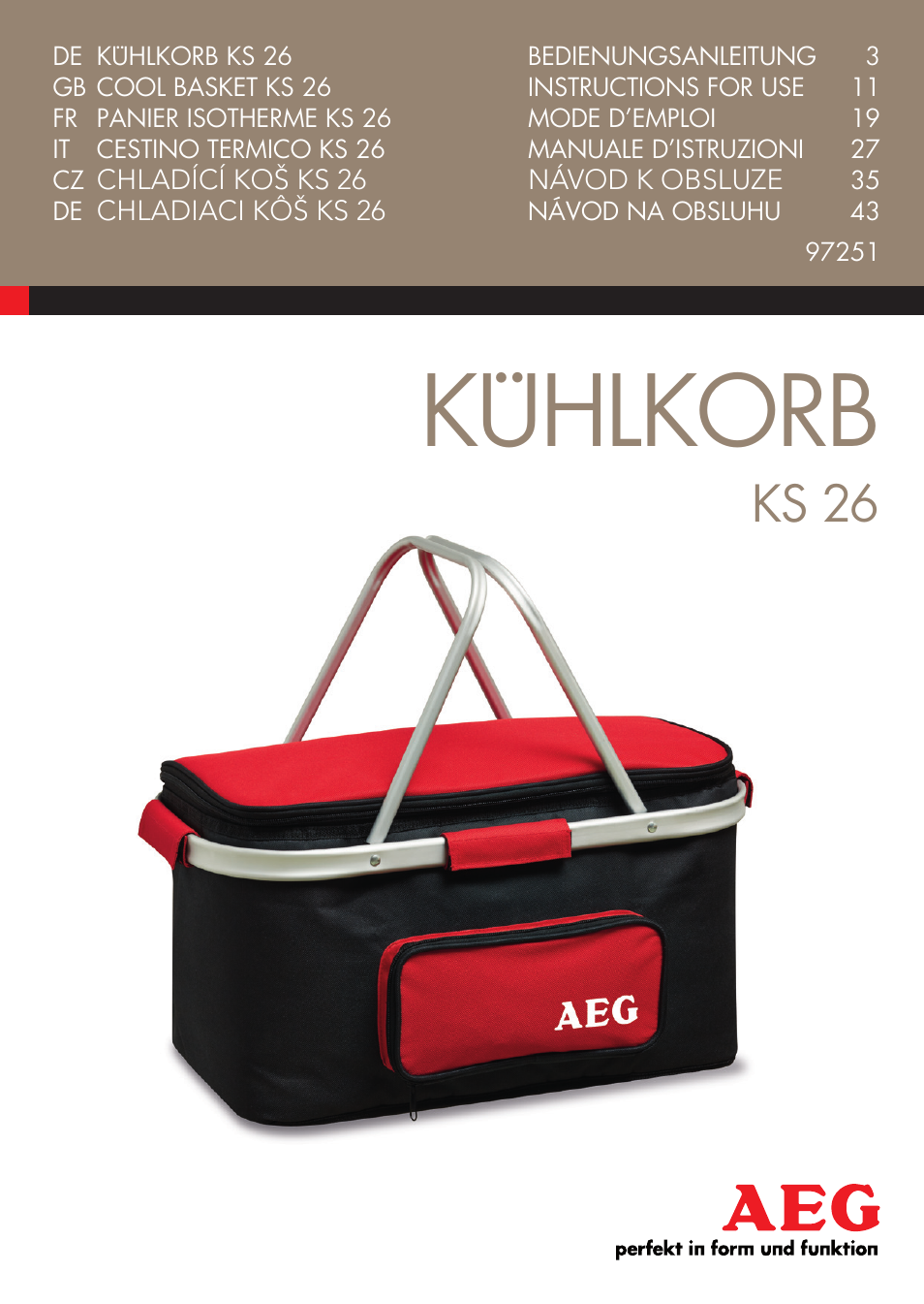AEG Cooling Basket KS 26 User Manual | 52 pages