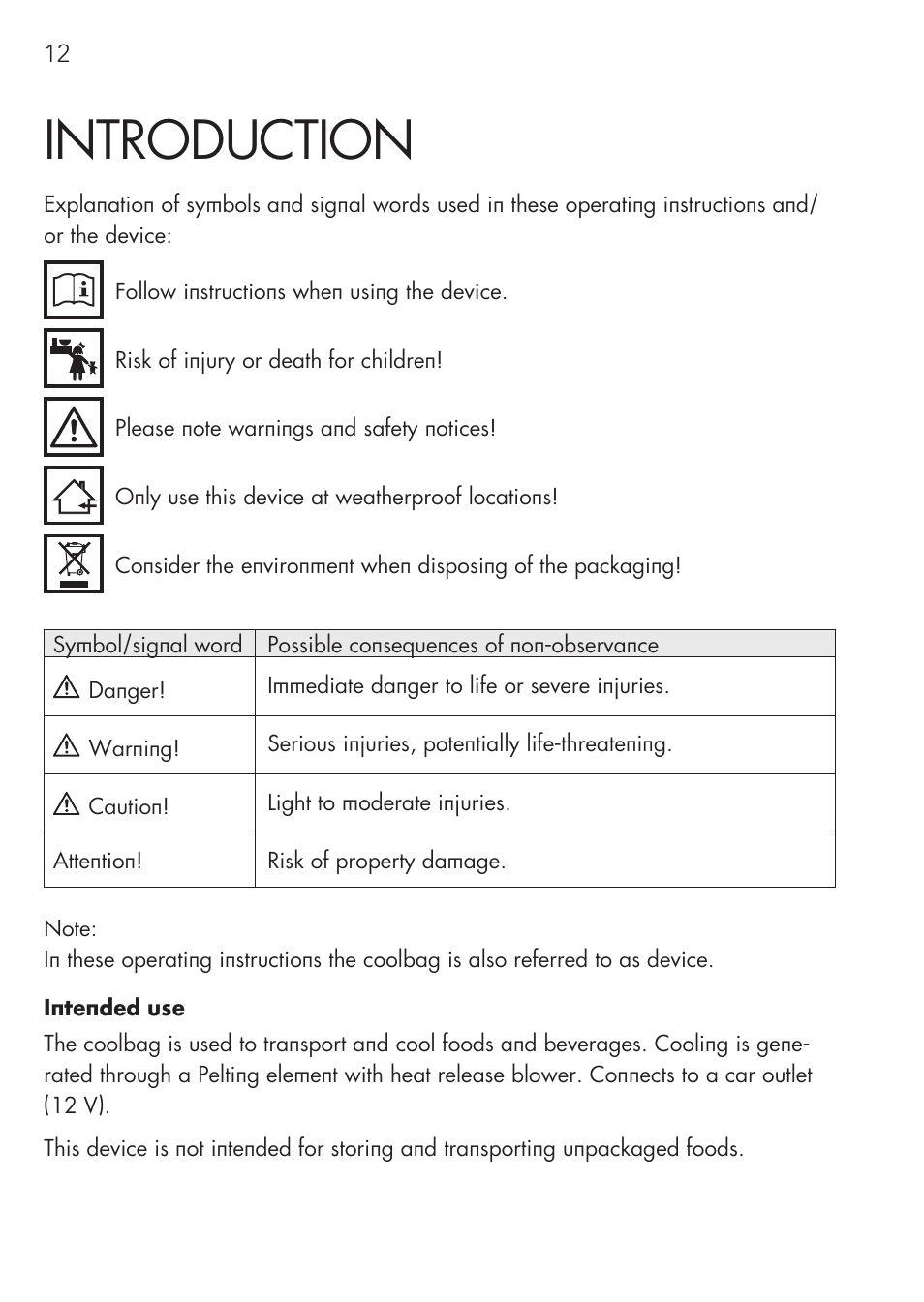 Introduction | AEG Cooling Basket KS 26 User Manual | Page 12 / 52