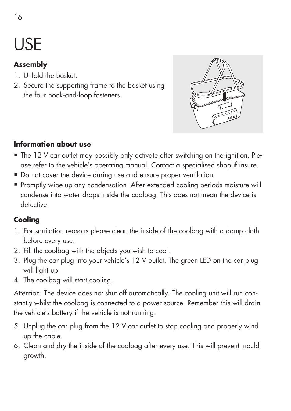 AEG Cooling Basket KS 26 User Manual | Page 16 / 52