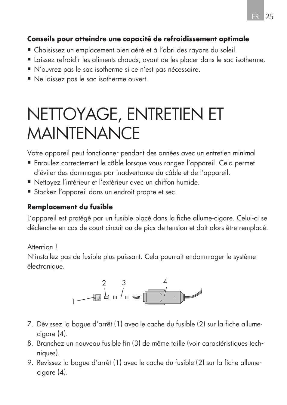 Nettoyage, entretien et maintenance | AEG Cooling Basket KS 26 User Manual | Page 25 / 52