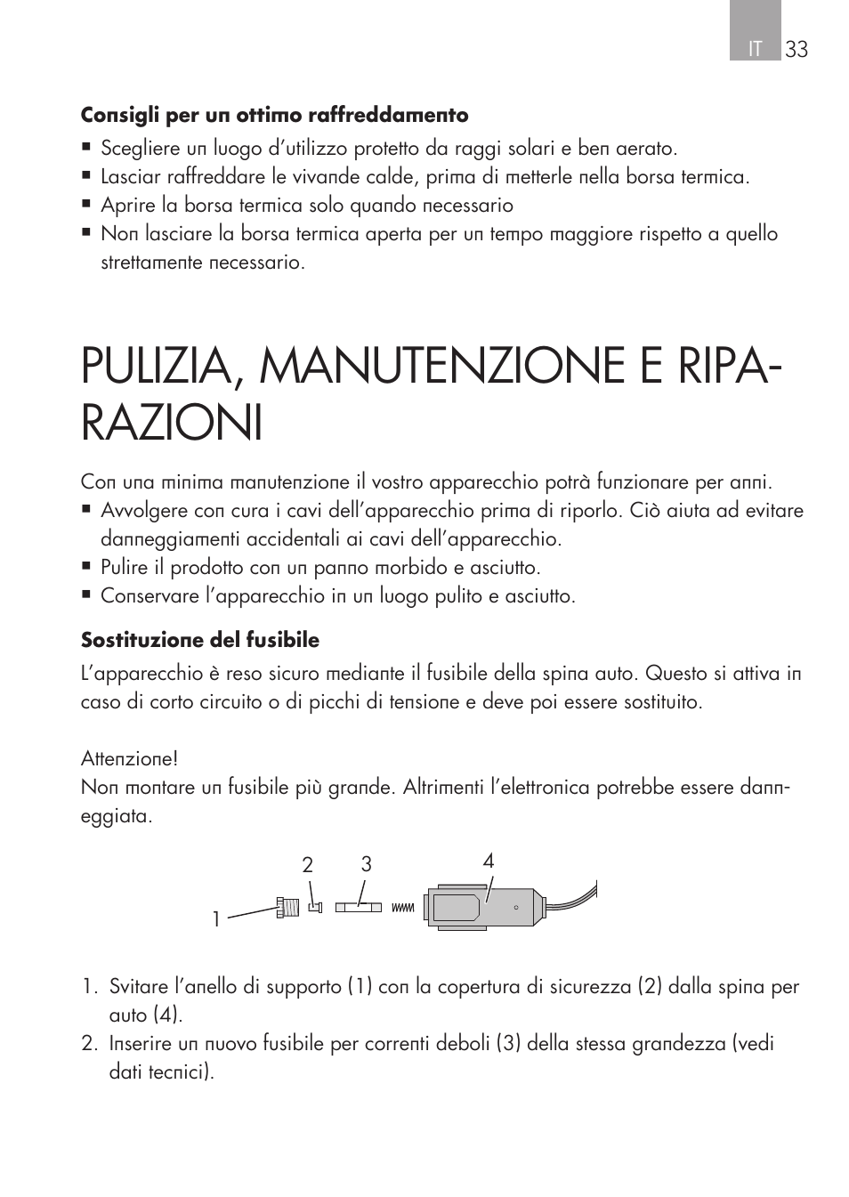 Pulizia, manutenzione e ripa- razioni | AEG Cooling Basket KS 26 User Manual | Page 33 / 52