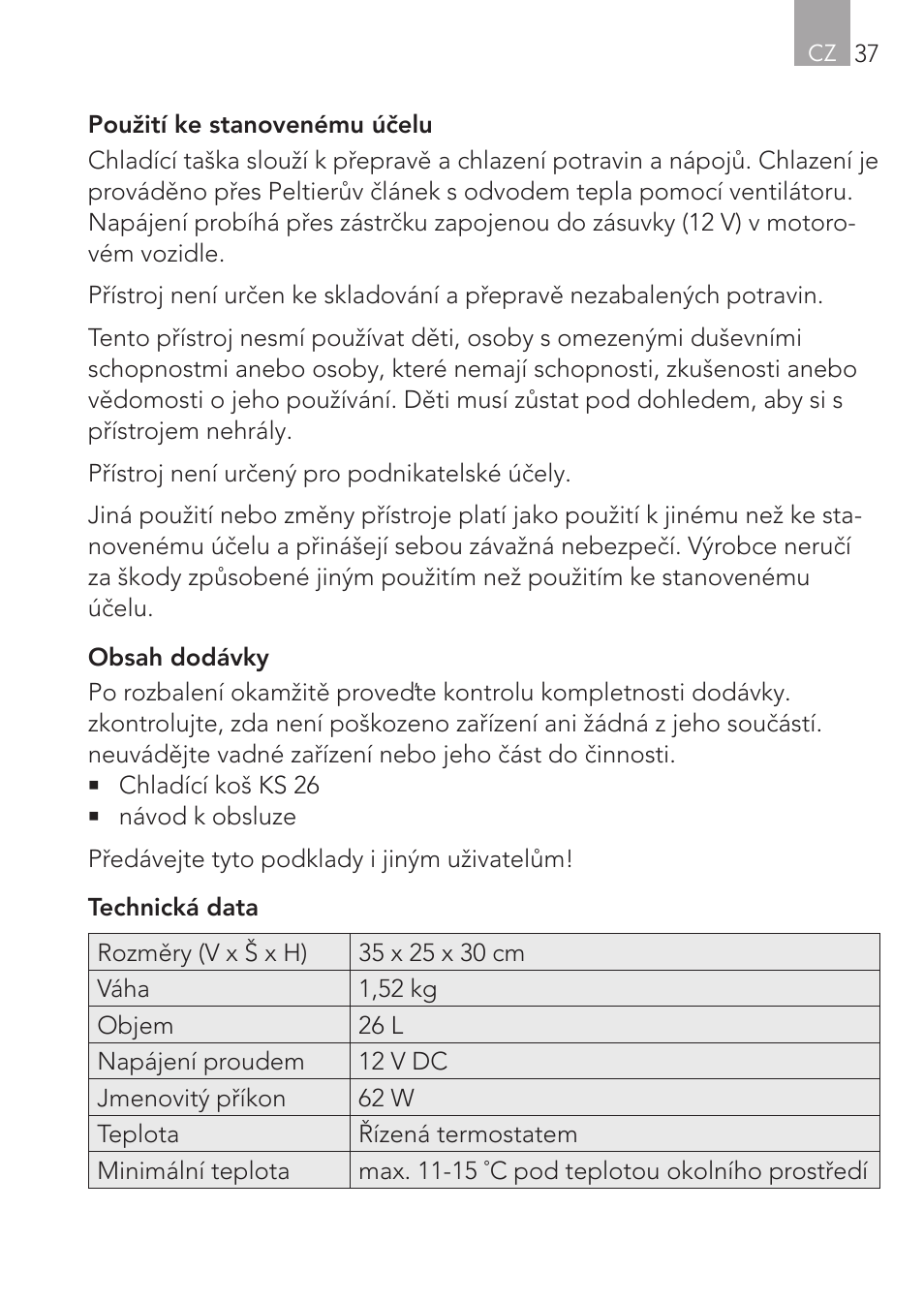AEG Cooling Basket KS 26 User Manual | Page 37 / 52